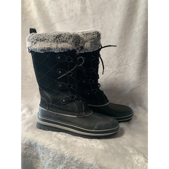 Khombu Winter Boots Womens 9 M Black Ellie Suede Faux Fur -20 Degrees Rated Cozy - Picture 8 of 16
